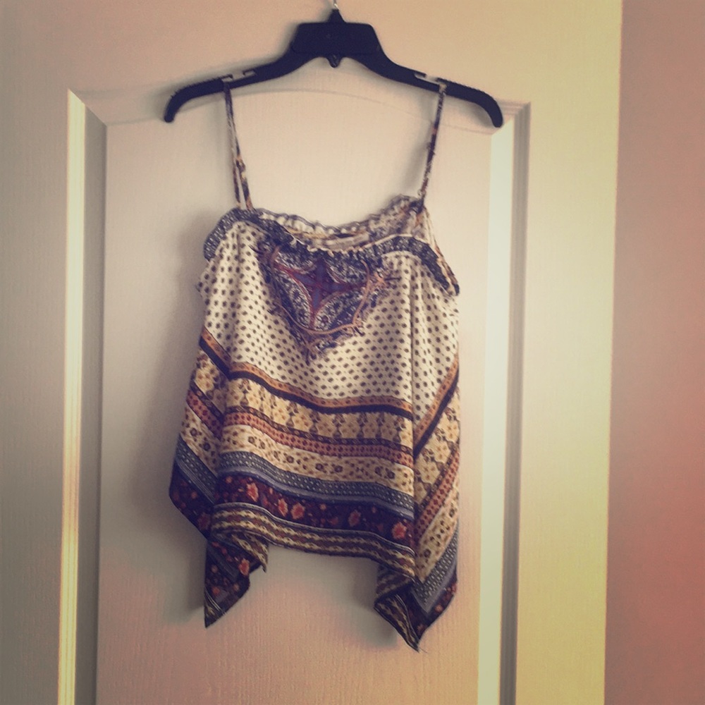 American Rag Multi colored spaghetti strapped top.